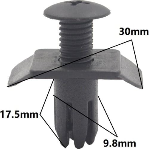 Auto 10mm Bumper cover fastener rivet for Mazda Infiniti Car plastic clips for Nissan Hyundai