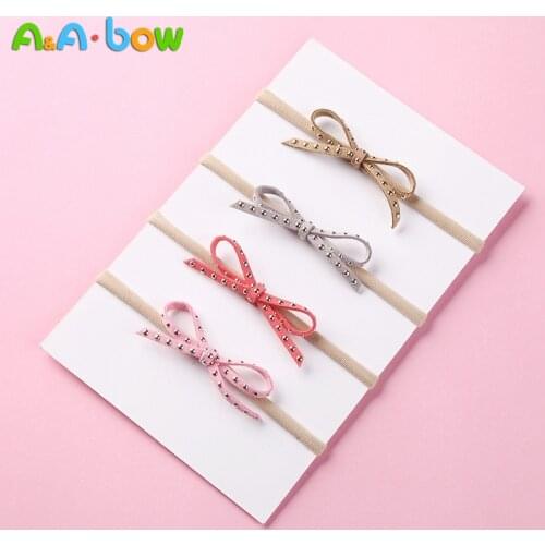 13pcs/lot Handmade South Korea Ribbon Bow Headband With Soft traceless Elastic Nylon Hair Band For Baby Girls Hair Accessories