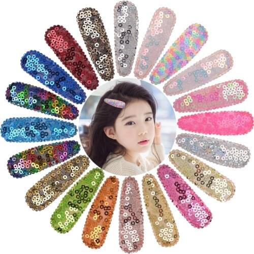 20Pcs/Set Glitter Sequins Hairpins for Girls Hair Bangs BB Barrettes Hair Clips Baby Kid Hair Pins Headwear Hair Accessories