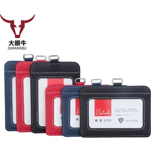 2018 New PU Leather exhibitors' ID holders office clerk card cover unisex card case business working title badge without lanyard