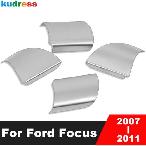 For Ford Focus 2 2007 2008 2009 2010 2011 Interior Steering Wheel Decorative Frame Trims Stainless Steel Automobile Parts 4pcs