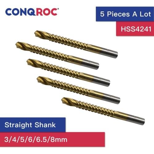5 Pieces A Lot HSS Hole Saw Drill Bit Titanium Coated Sawtooth Drill Bit 3mm | 4mm | 5mm | 6mm | 6.5mm | 8mm