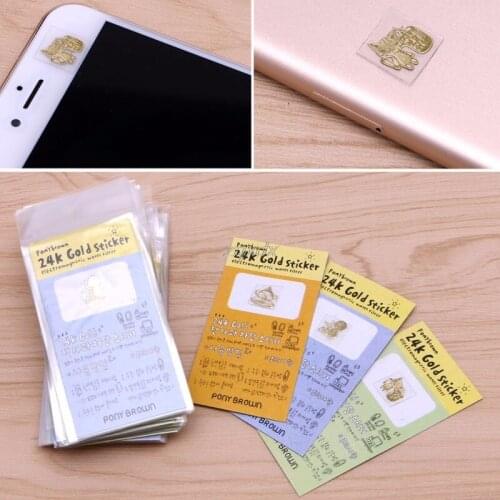 50PCS Korea Cartoon Anti-radiation Gold-plated Mobile Cell Phone Camera Stickers JUL07 Drop ship