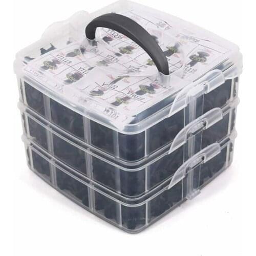 680 Pcs 16 Different Sizes Boxed Buckle Set Car Fastener Clips Mixed Car Fasteners Door Trim Panel Auto Bumper Rivet Retainer