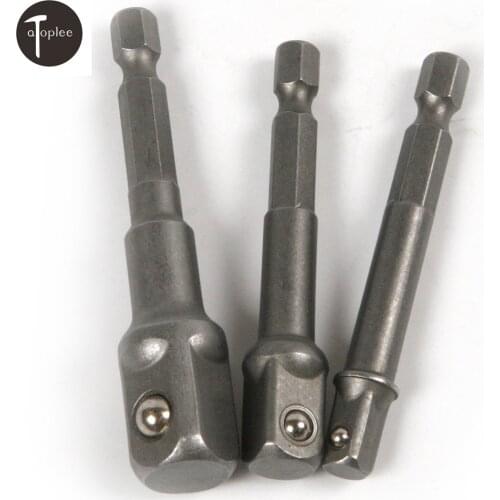 1pc 1/4" 3/8" 1/2" Head length Drive Drill Socket Bit Adaptor Hex Drive Socket Adapters Screwdriver Drill Nut Driver Extension