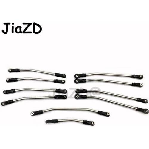 Aluminium Alloy10pcs Metal Link W/ Plastic Rod Ends for Axial SCX10 II 90046 90047 RC Crawler Car Accessories Y02