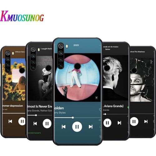 Android music player For Xiaomi Redmi Note 4 4X 5 5A 6 7 8 8T 9S/T 10 10S 5G Global version Por Max Black Soft Phone Case