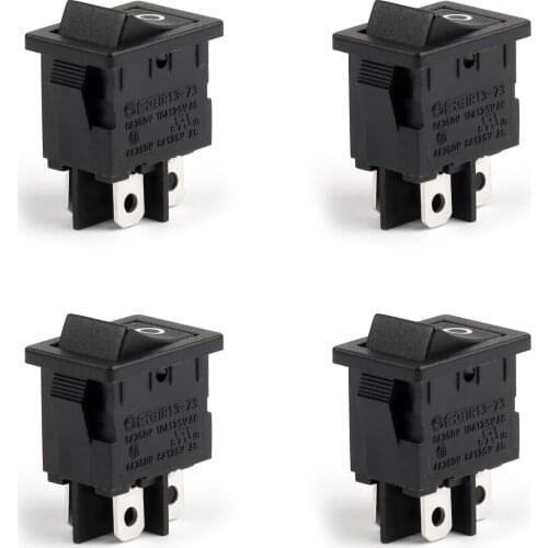 Artudatech 4Pcs R13-73A Boat Rocker Switch 4Pin 2 Position DPST ON-OFF 6A/250VAC 10A/125VAC