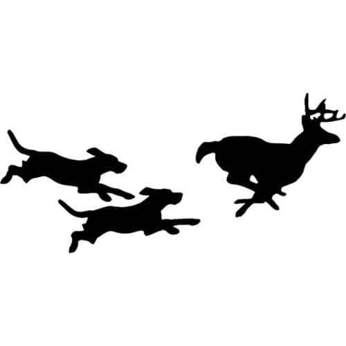 Hunting Dogs Chasing Deer Car Sticker Waterproof Sunscreen Decal Laptop Truck Motorcycle Auto Accessories PVC,24cm*11cm