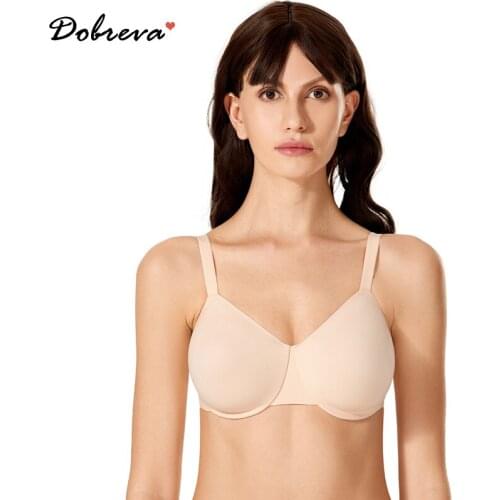 Womens Plus Size Unlined Seamless Bra Full Coverage Comfort Underwire Bralette