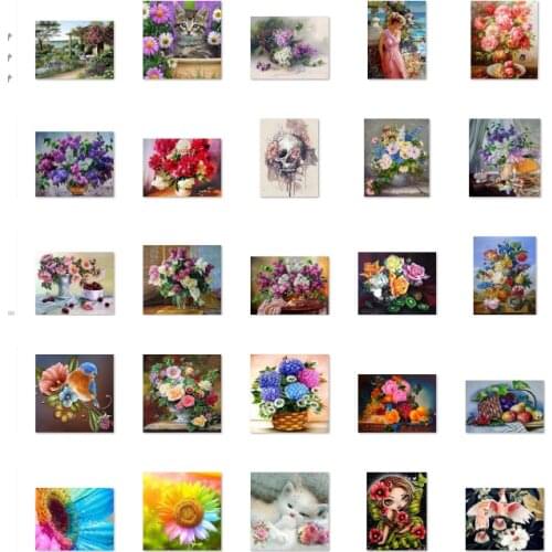 Flowers 13 top cross stitch kit people 18ct 14ct UNprinting11ct count print canvas stitches embroidery DIY handmade needlework