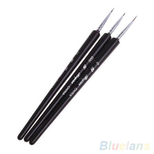 Hot sale 3Pcs Dotting Painting Drawing UV Gel Liner Polish Brush Tool Nail Art Pen Set