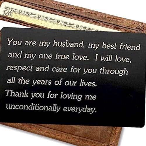 Engraving You Are My Husband Letters Note Wallet Purse Card Inserts Original Design Birthday Bag Memorial Gift Accessoriy