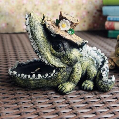 Creative Vintage Retro Corcodile Tortoise Resin Ashtray Cigarette Gift Smoking Accessories Cute Fancy Ashtray Gift Decoration