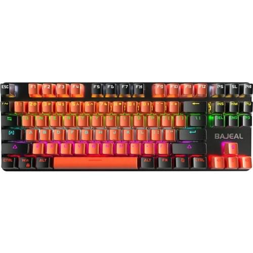 BAJEAL K200 87 Keys Mechanical Gaming Keyboards Wired Keyboard With Green Key Switches Linear Switch Puller