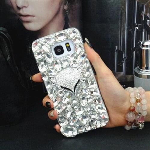 Bling Rhinestone Crystal Diamond Fox and Rose Soft Phone Case For Samsung Galaxy Note 8 Note 9 Flower Cover for Samsung N3 N4 N5