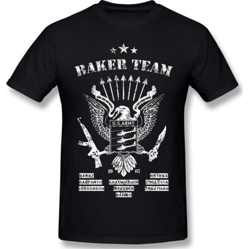 Rambo - Baker Team Anime Clothes Design First Blood Rambo Action Film Cotton Men T-Shirt
