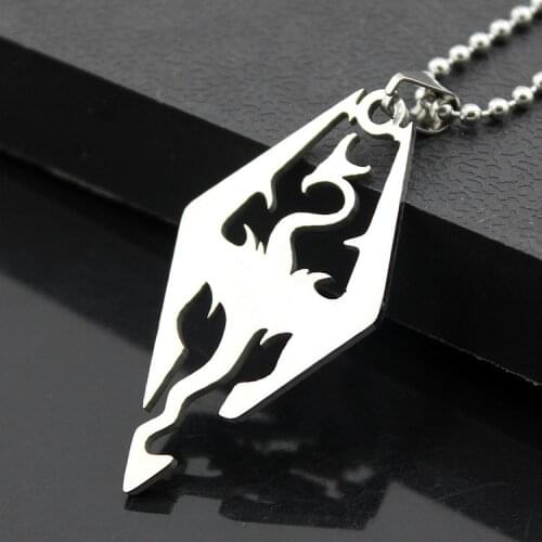 Stainless steel dinosaur flying pterosaur animal ancient creature totem symbol mythology god beast zodiac dragon logo necklace