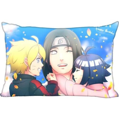 New Custom BORUTO Printing pillowcover Two sides Standard Satin Silk Soft Rectangle Pillowcases zipper More size