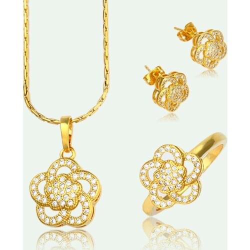 Fansheng new arrival Micro inlay bridal /party /engagement gift women flower jewelry set