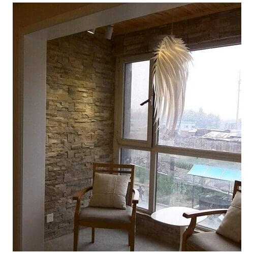 Modern Romantic Angel Wings PVC White Feather Pendant Light Hanging Lamp 110-240V LED E27 Base for Bedroom Lamparas Lustre