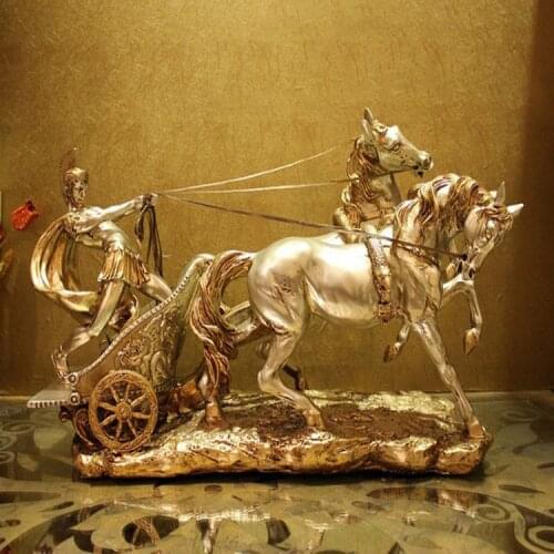 European-style resin crafts home decoration retro war carriage crafts statue decorated sculptures to success
