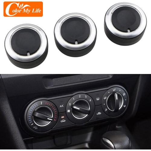 3Pcs/Set Air Conditioning Knob AC Knob Heat Control Switch Button for Mazda 3 BL 2010 2011 2012 2013 Car Accessories