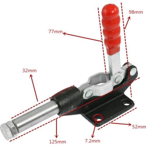 Toggle Clamp Hand Tool 32mm Plunger Stroke Metal Push Pull Toggle Clamp Quick Release 500 Lbs GH-305-CM