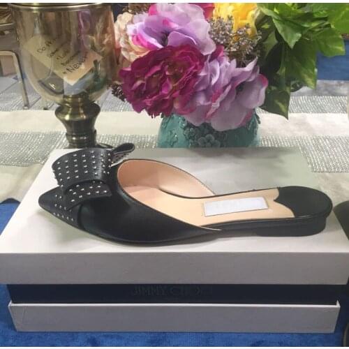 High Quality Women Sandals Pointed Toe Ladies Sandals Slippers Fashion Genuine Leather Flat Slides Causal Shoes