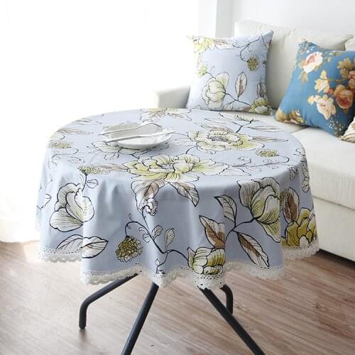 Fabric cotton Korean printed canvas garden round table tablecloth microwave cover cloth universal multi-purpose cloth wholesale