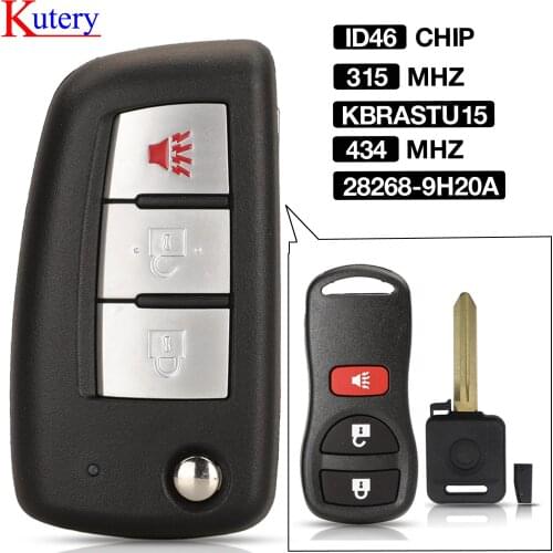 Kutery Upgrade 3BTN 315/433MHZ Smart KBRASTU15 Flip Remote Control Car Key For Nissan Frontier Xterra For Infiniti FX45 FX35 QX4