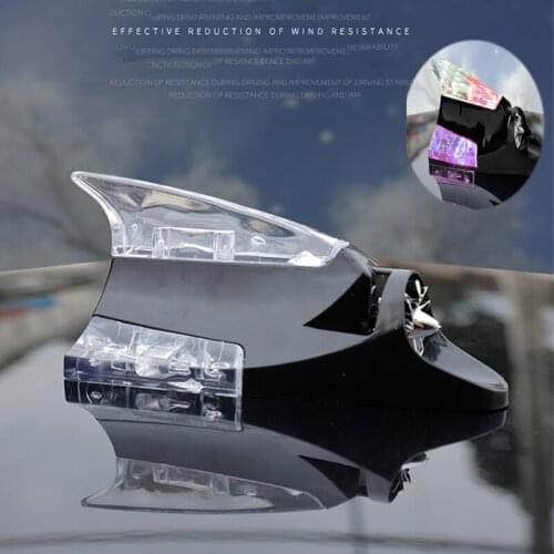 Universal Bmw/Toyota/kia/Nissan Car Styling Gm Shark Fin Antenna Car Radio Signal Antenna Roof Light-emitting Led Wind Power 1pc