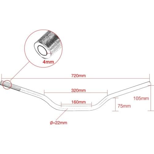 SMOK For 72cm 22mm Universal CNC Aluminum Alloy Sand Blasting Technology Finished Anodizing Motorcycle Handlebar