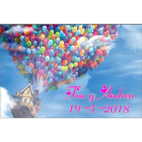 VinylBDS 200CM*150CM backgrounds With a large bundle of balloons Flying Pixar unreal fantasy photography backdrops photo LK 1315