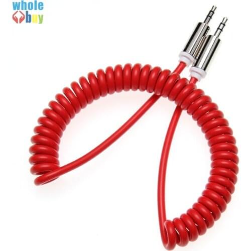 Retractable Vehienlar 3.5mm Aux Cables Mobile Phone Audio Cable Male to Male Spring Cable For Sumsung For Iphone X 8 200pcs/lot