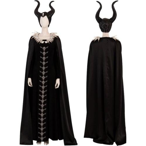 Adult Women Maleficent Cosplay Costume Outfit Halloween Masquerade Party Full Props Suit