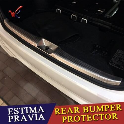 WENKAI For Toyota Estima Previa Tarago 2016 2017 2018 Stainless Steel Rear Trunk Bumper Tail Door Sill Auto Styling Accessories