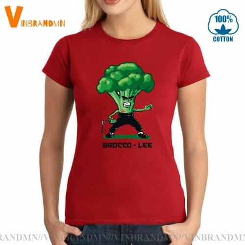 Funny Vegetable with Nunchucks T-shirt Porady Kung Fu Brucee Lee T shirt Jeet Kune Do tee shirt Brocco Lee Women T shirt