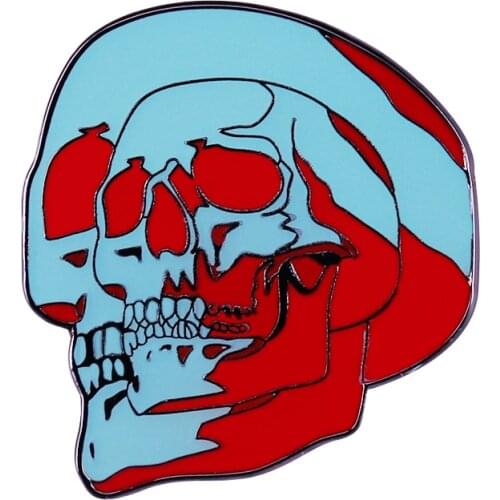 Psychedelic Skull Skeleton Painting Surreal Art Brooch Pins Enamel Metal Badges Lapel Pin Brooches Jackets Fashion Jewelry