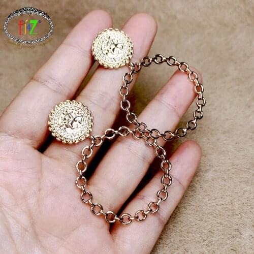F.J4Z New Vintage Coin Earrings for Women Fashion Punk Alloy Curb Chain Circle Dangle Earrings Ladies' Gifts Jewelry Dropship