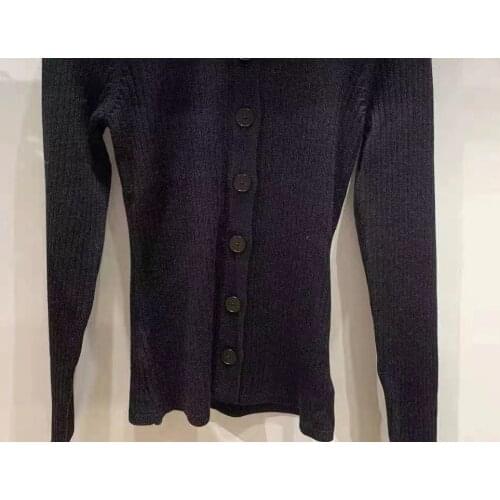 Women Sweater 2021 Fall/Winter Chain Link Flower Doll Collar Single-breasted Knit Top Cardigan