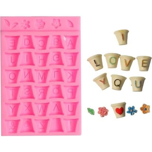 1PC Letters Alphabet Silicone Mold Chocolate Candy Sugar Paste Cupcake 3D DIY New Sugar Paste Kitchen Baking Cake Tools