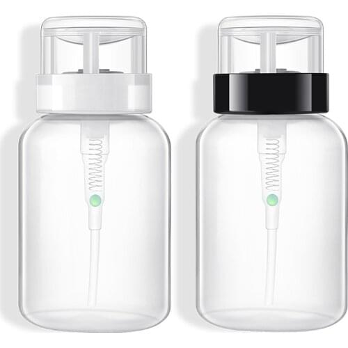 10pcs 200ml nail tool supplies nail polish cleaning liquid filling bottle white black cover lock button pressing bottle