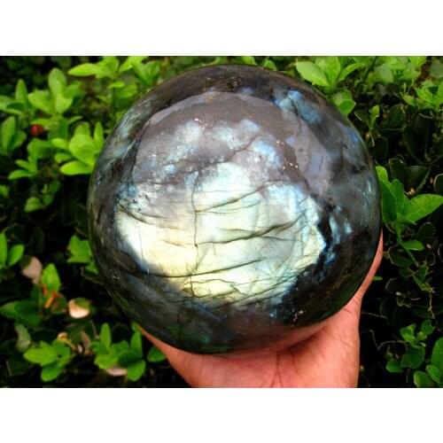 12.86lb NATURAL Labradorite quartz crystal sphere ball healing