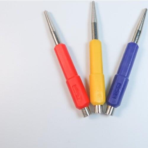 3PCS Rubber Handle Center Punch Pin Center Hole Positioning Assembler Punch Spring Loaded Metal Wood Press Starting Holes