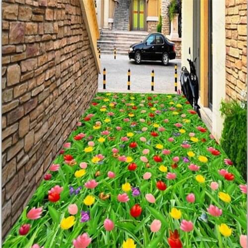 Beibehang Custom painted 3d photo wallpaper mural flower plants flowers floor decoration painting papel de parede 3D flooring