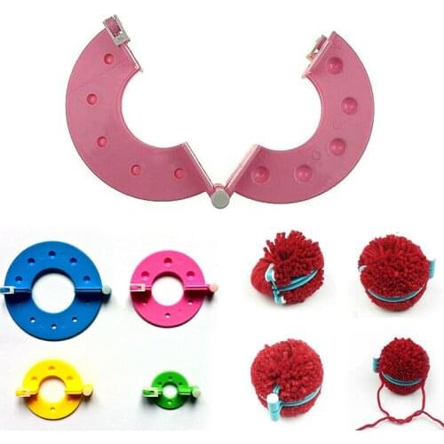 8pcs/set Fluff Wool Ball Weaver PomPom Maker DIY Crochet Craft Tool Pompoms Weaver Production Knitting Supplies 4 Sizes