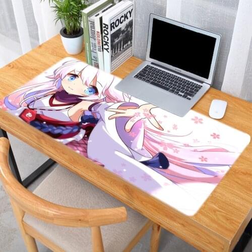 Honkai Impact Large Mouse Pad Gamer Kawaii Gaming Accessories Table Pads Pc Gamer Full Barato Mausepad Desk Mat Cannabis Rug