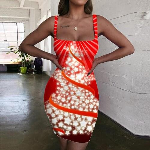 Giyu Brand Christmas Dresses Women Snowflake Vestido Sexy Art Sundress red 3d Print Womens Clothing Party Beach Beach Fashion