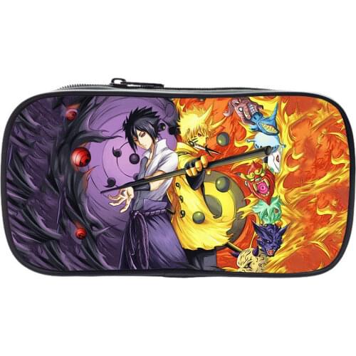 Japan Anime Pencil Case Kid Pencil Box Cartoon Kakashi Cute Pen Bag Boy Zipper Stationery Bag Girl Cosmetic Case School Supplies